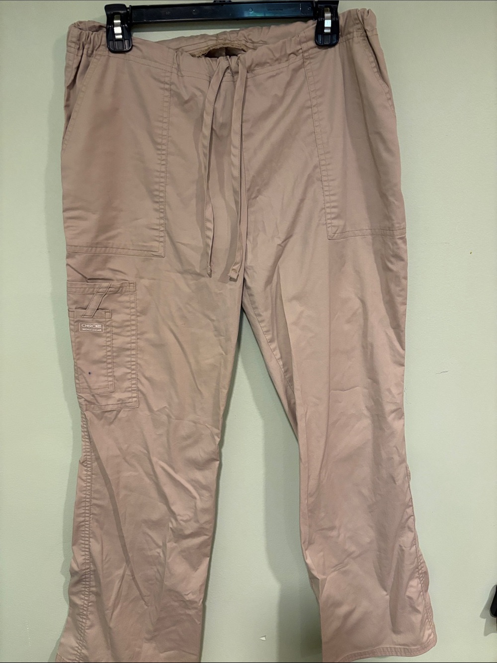 Cherokee Workwear Women Tan Cargo Scrub Pants
